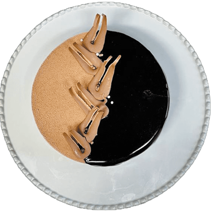 עוגת מוס שוקולד מריר ואגוזי לוז